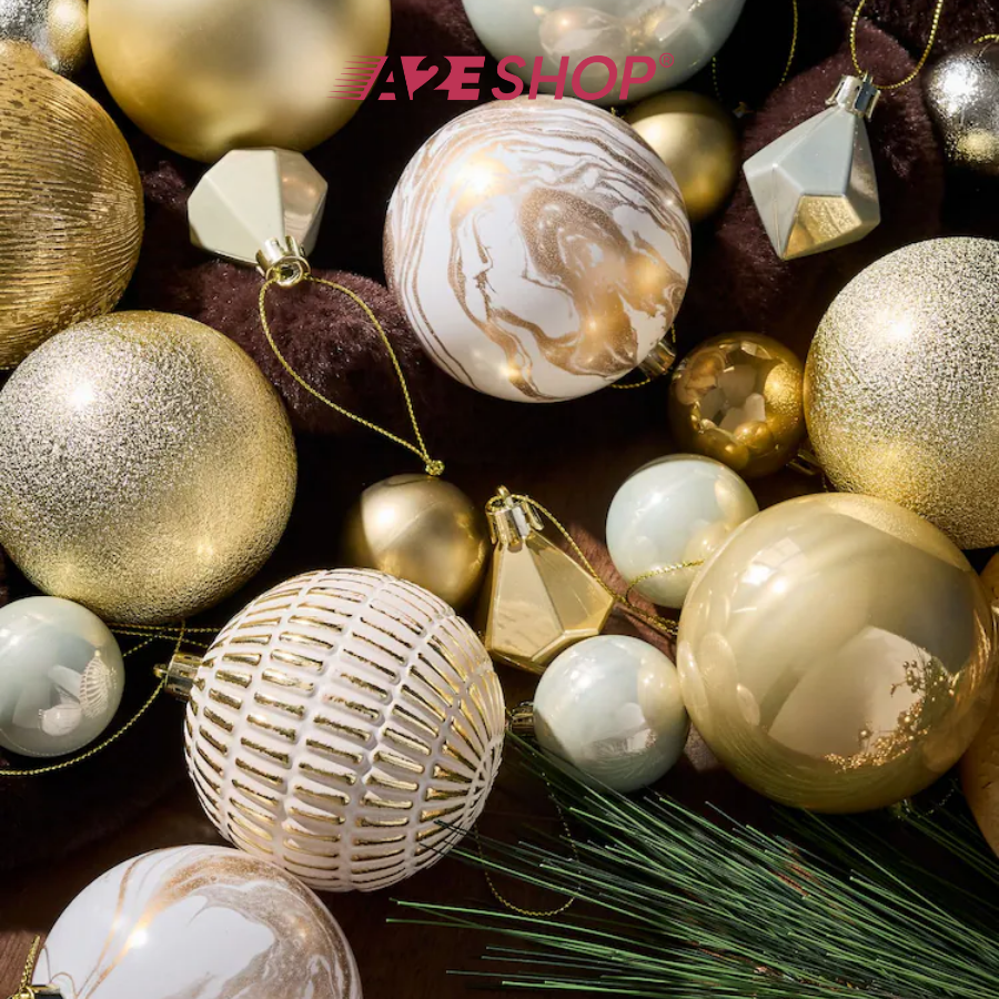 50-Pack Christmas Baubles – Shatterproof Tree Ornaments