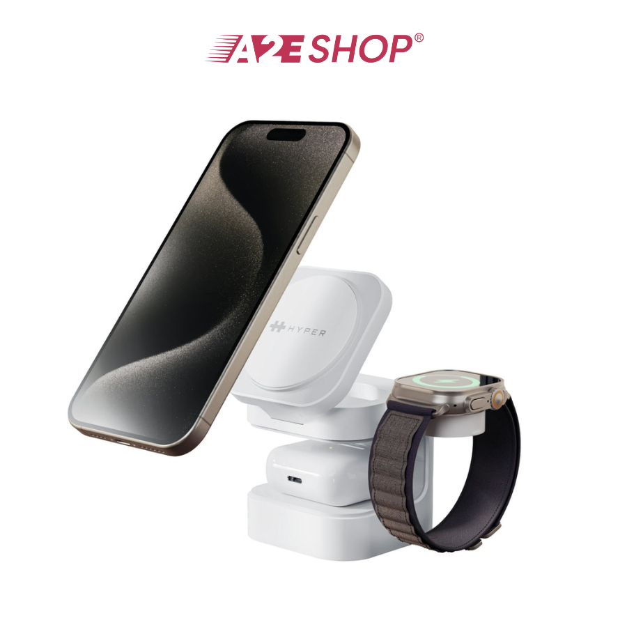 HyperJuice Qi2 3-in-1 Magnetic Wireless Charging Stand