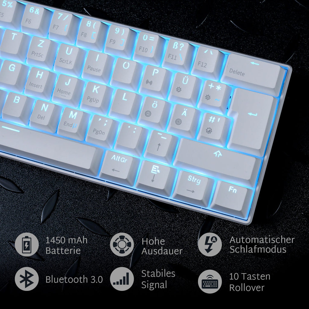 RK61-DE 60% QWERTZ Mechanical Keyboard (Single Color Backlit)