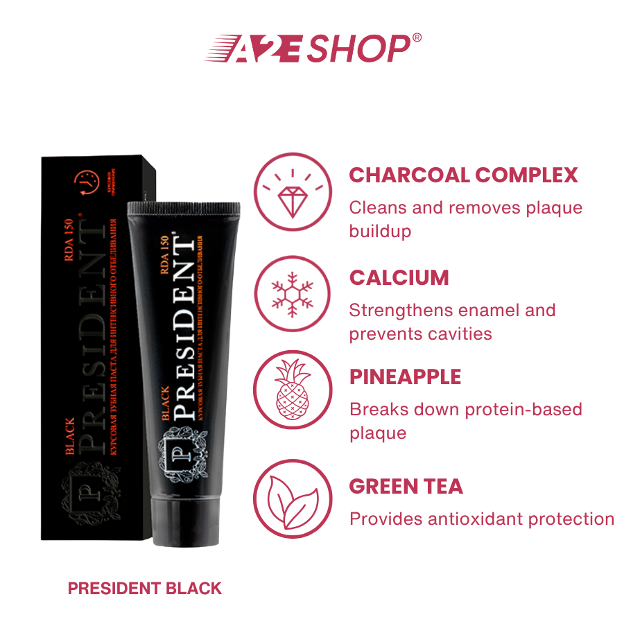 President Toothpaste Classic Line 75g – Whitening, Fresh Breath