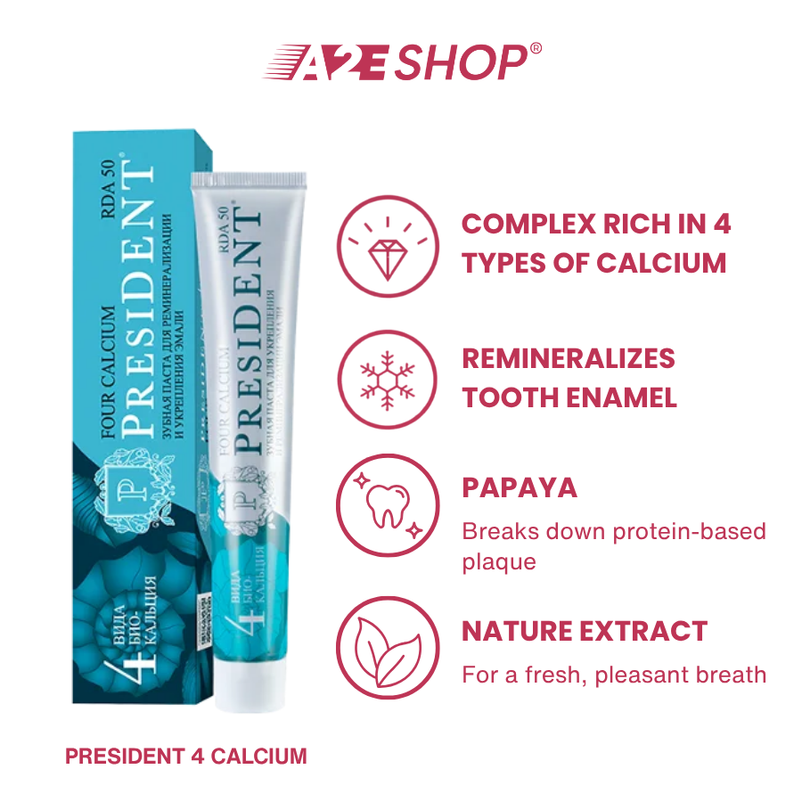 President Toothpaste Classic Line 75g – Whitening, Fresh Breath