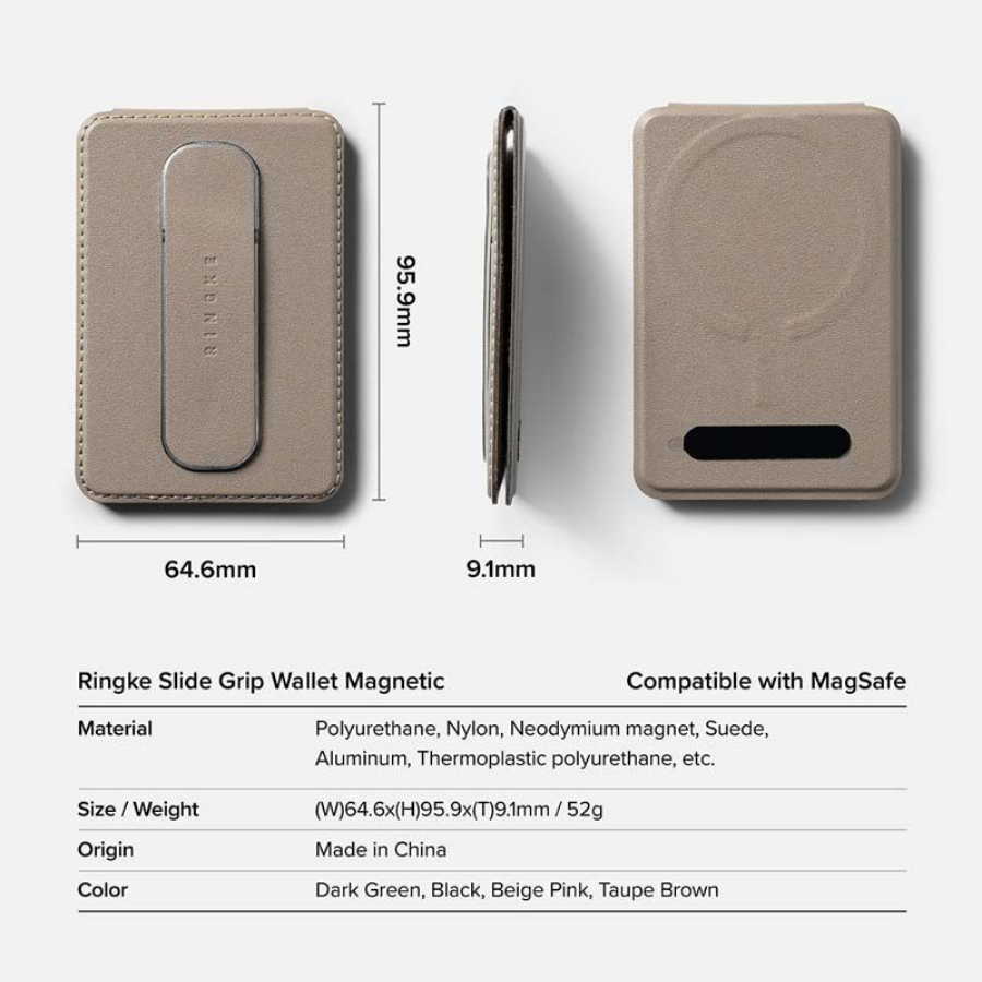 Ringke Slide Grip Wallet Magnetic – Phone Card Holder & Stand