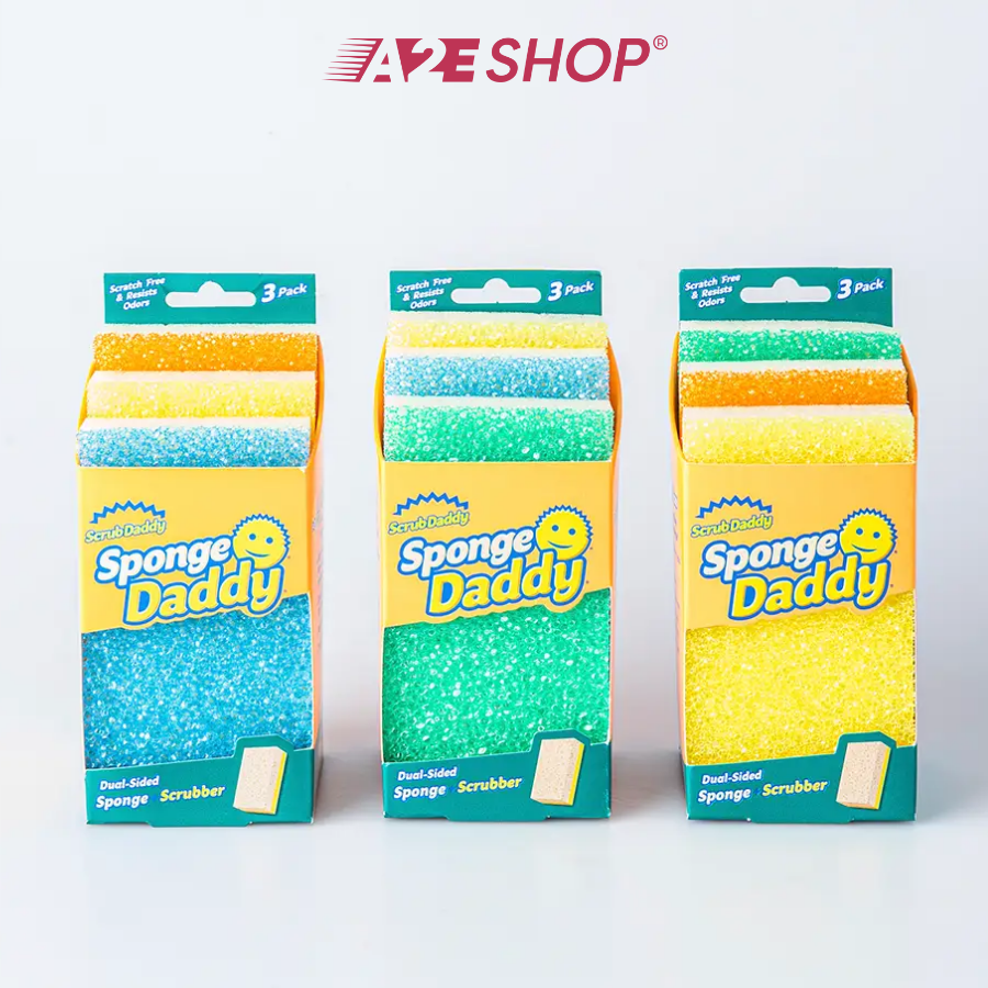 Bọt biển hai mặt Sponge Daddy – Bộ 3 cái