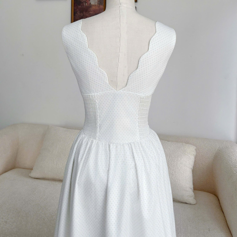 Clotherbar Gloria Dress – Grey Polka Dot