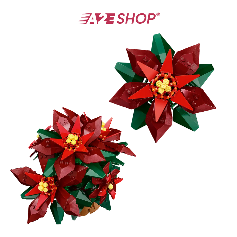 LEGO Icons Poinsettia – 658 Pieces Holiday Botanical Display
