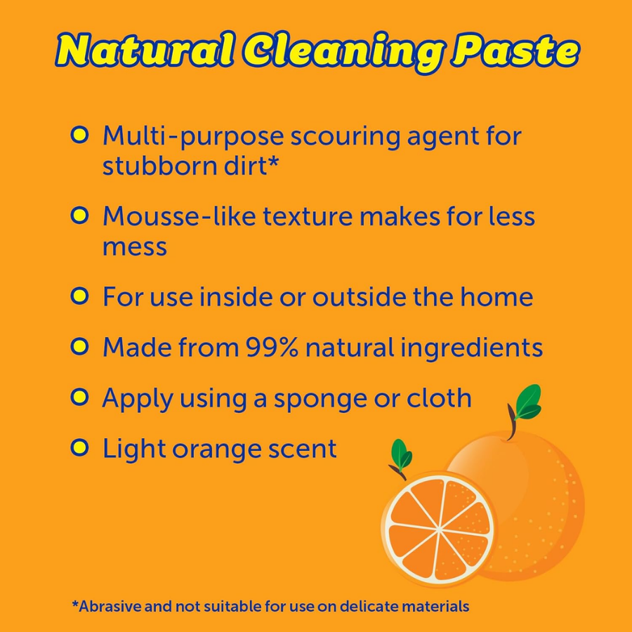 Scrub Daddy Tangerine Clean Paste | Removes Stubborn, Long-Lasting Stains