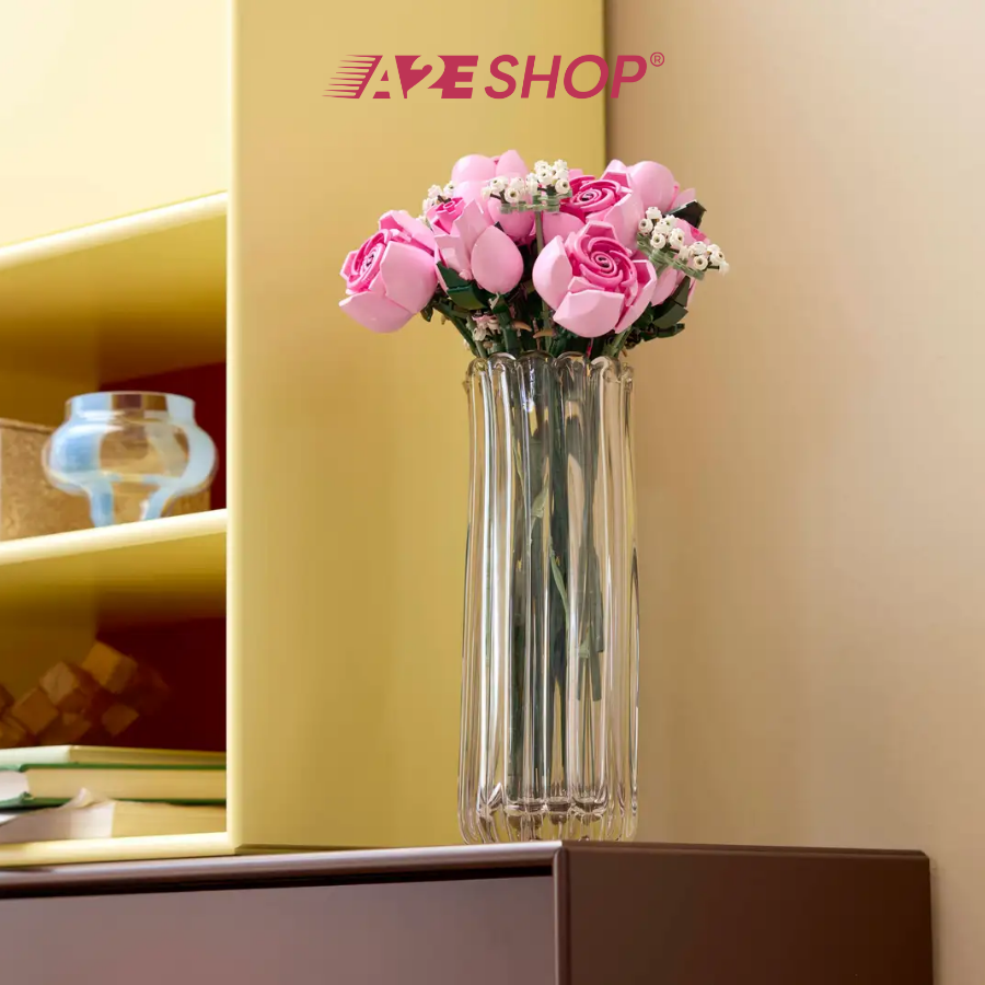 LEGO Icons Bouquet of Pink Roses – 822 Pieces Flower Gift Set