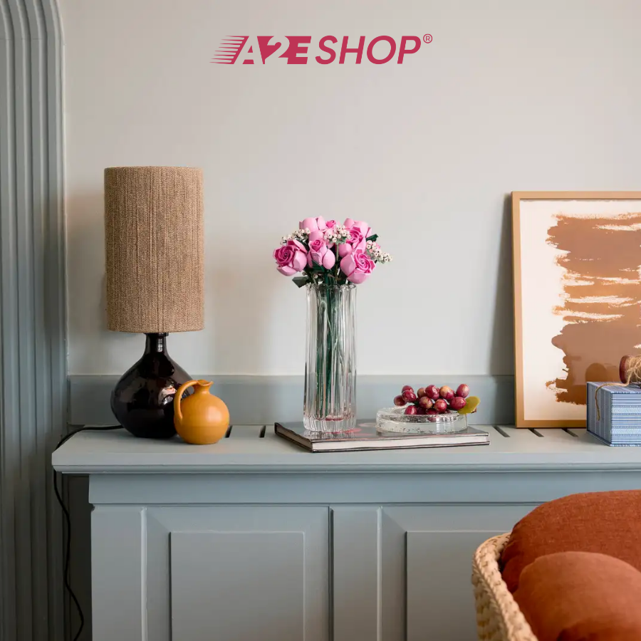 LEGO Icons Bouquet of Pink Roses – 822 Pieces Flower Gift Set