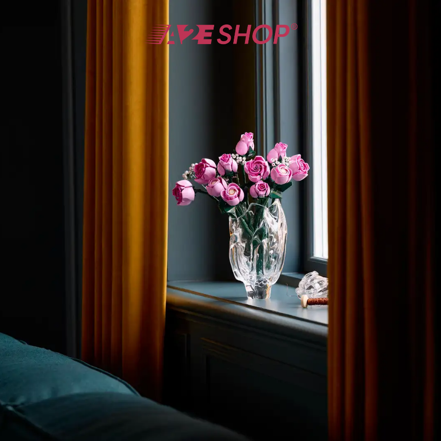 LEGO Icons Bouquet of Pink Roses – 822 Pieces Flower Gift Set