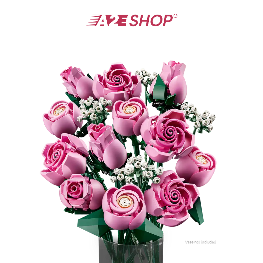 LEGO Icons Bouquet of Pink Roses – 822 Pieces Flower Gift Set