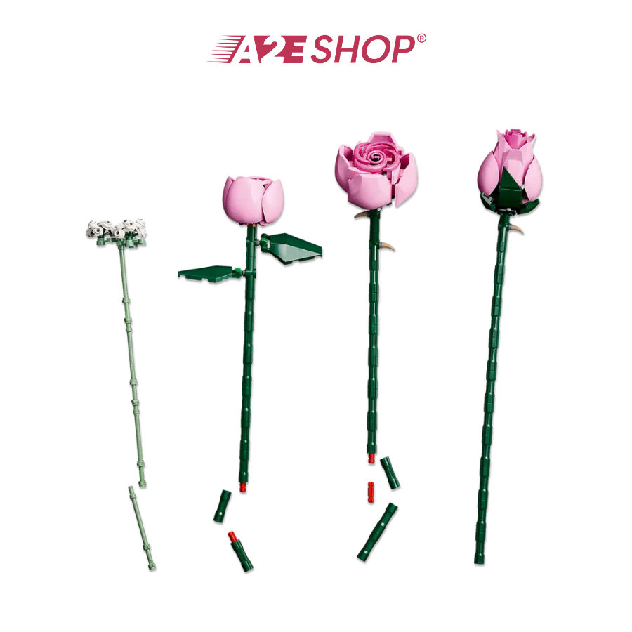 LEGO Icons Bouquet of Pink Roses – 822 Pieces Flower Gift Set