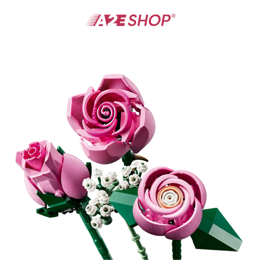 LEGO Icons Bouquet of Pink Roses – 822 Pieces Flower Gift Set