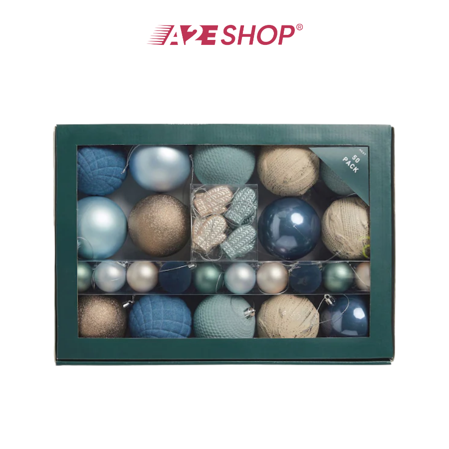 50-Pack Christmas Baubles – Shatterproof Tree Ornaments