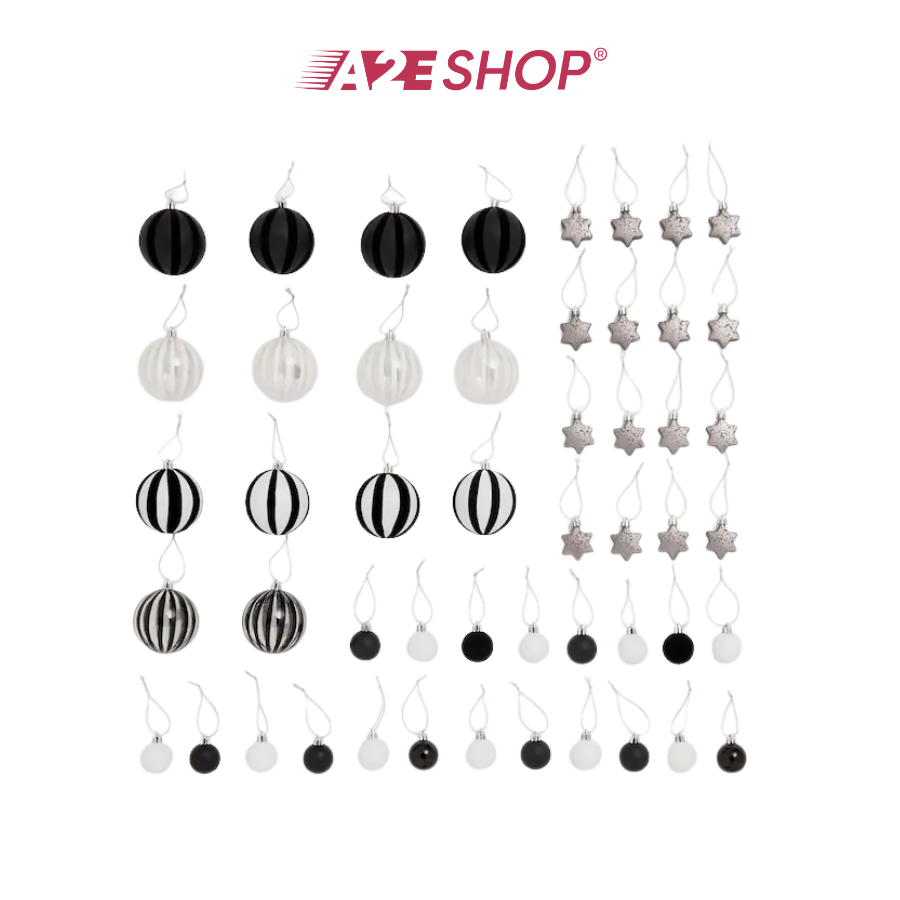 50-Pack Christmas Baubles – Shatterproof Tree Ornaments