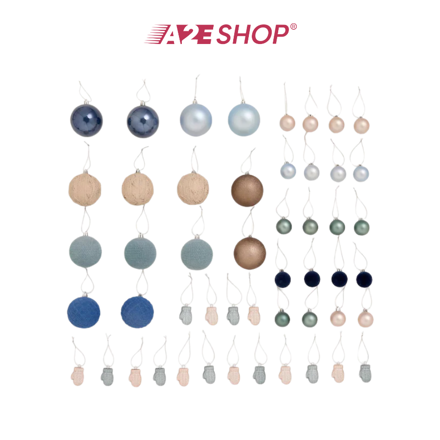 50-Pack Christmas Baubles – Shatterproof Tree Ornaments