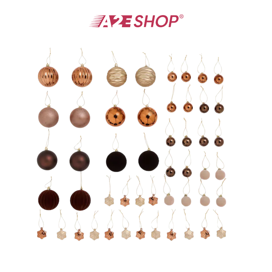 50-Pack Christmas Baubles – Shatterproof Tree Ornaments