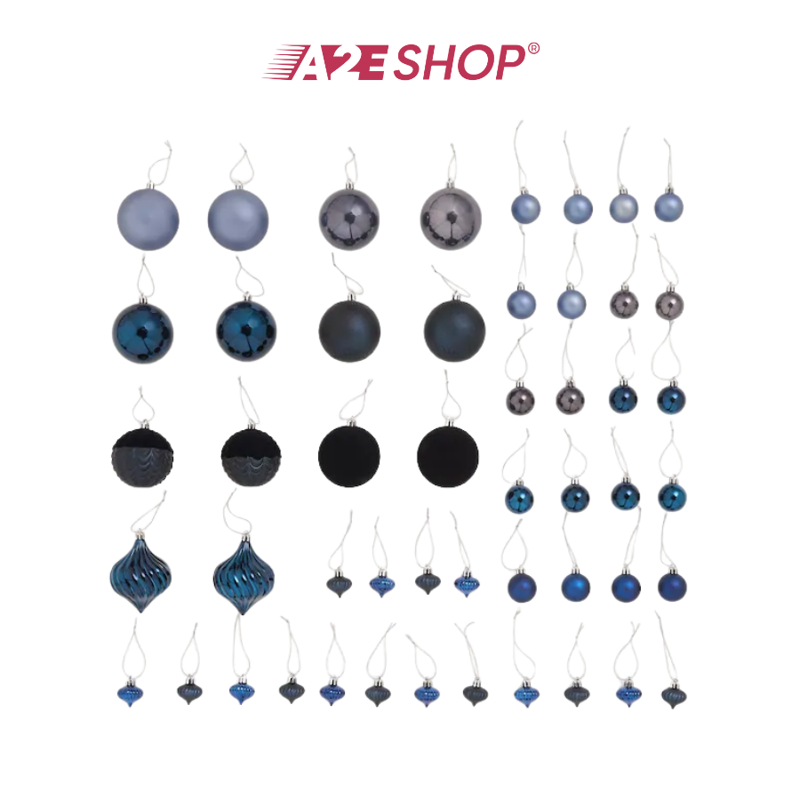 50-Pack Christmas Baubles – Shatterproof Tree Ornaments