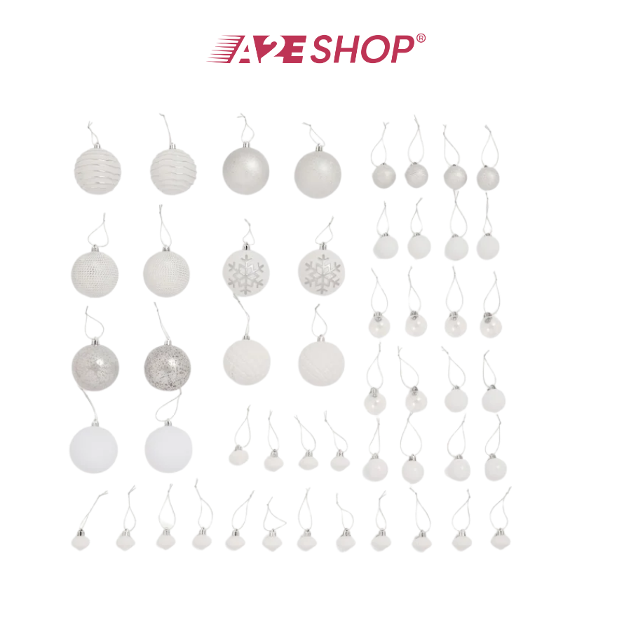 50-Pack Christmas Baubles – Shatterproof Tree Ornaments