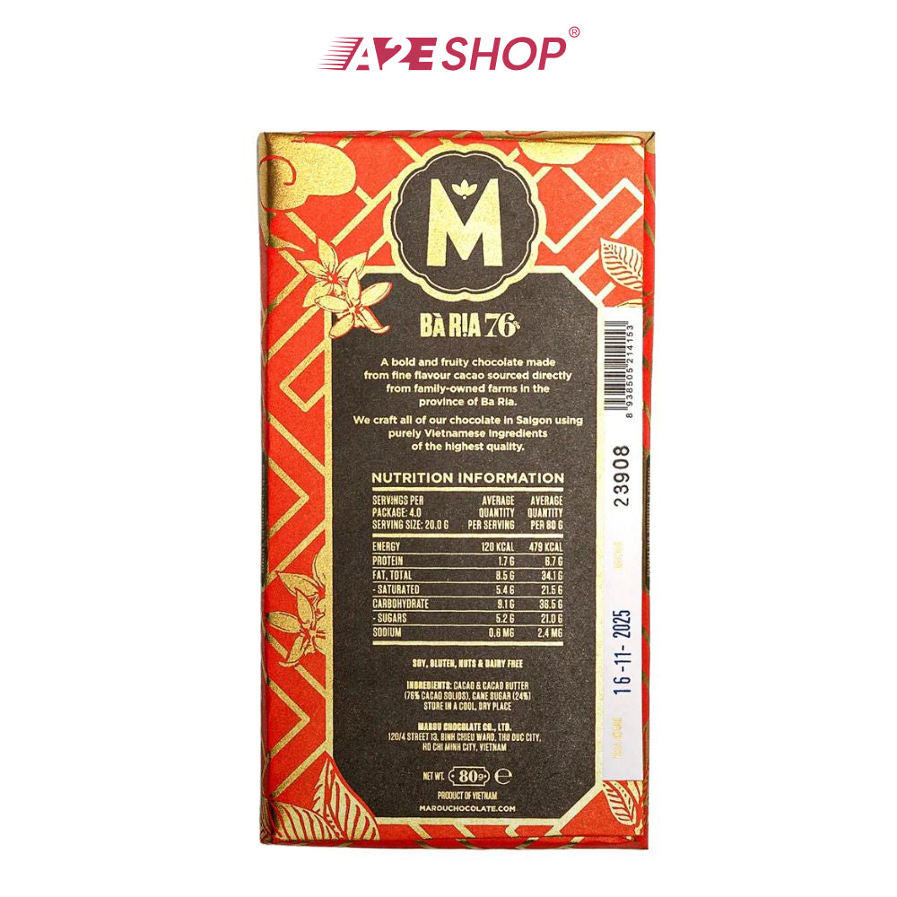 [MAISON MAROU] Bà Rịa 76% Single Origin and Napolitan Version Chocolate