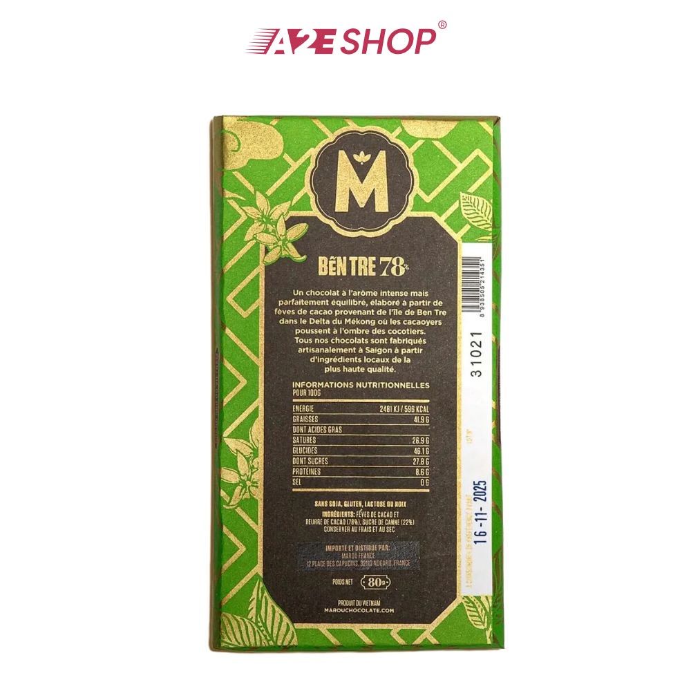 [MAISON MAROU] Bến Tre 78% Single Origin and Napolitan Version Chocolate