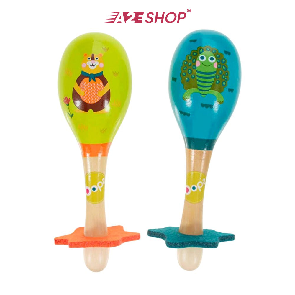 [OOPS] Safe wooden Let's Dance Maraca Musical Instrument Toys for Children