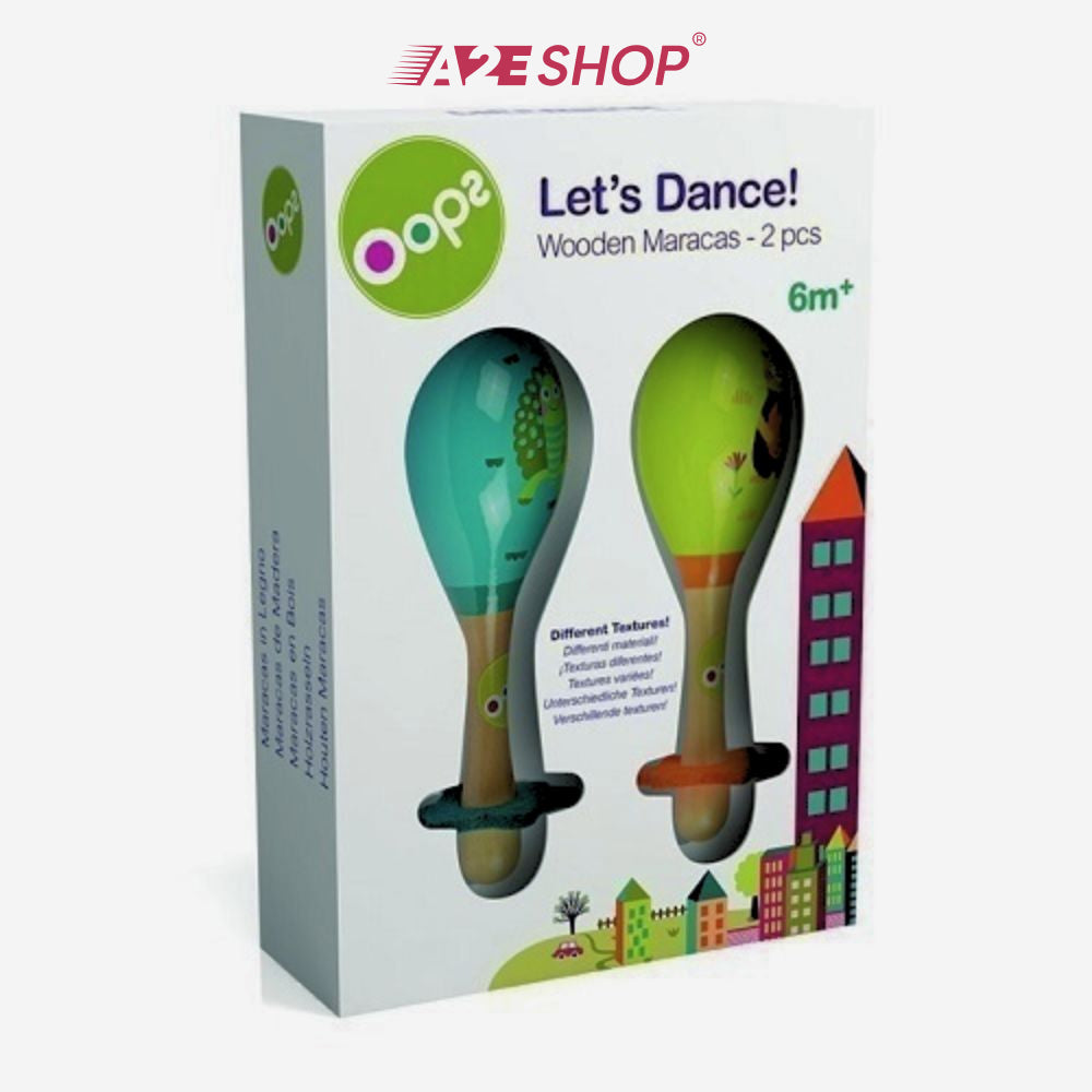 [OOPS] Safe wooden Let's Dance Maraca Musical Instrument Toys for Children