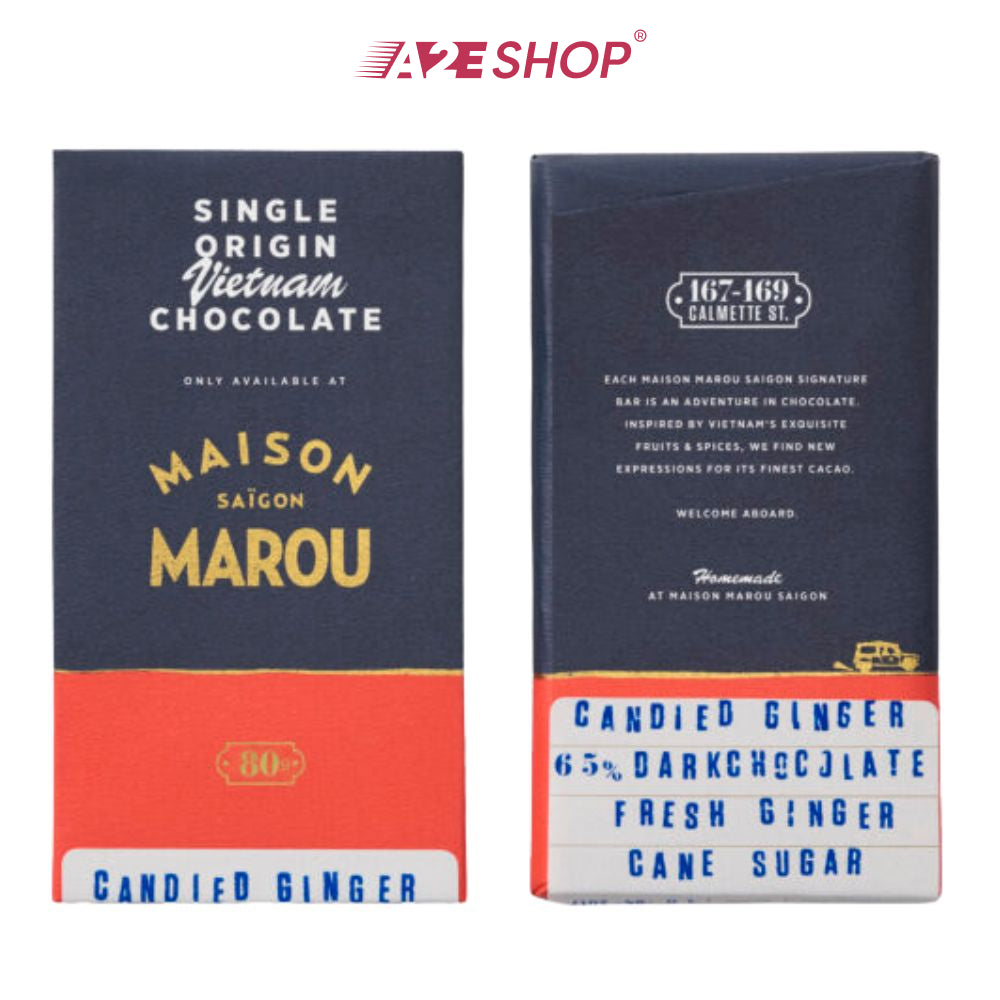 [MAISON MAROU] Exclusive Chocolate Bar – Candied Ginger 80g