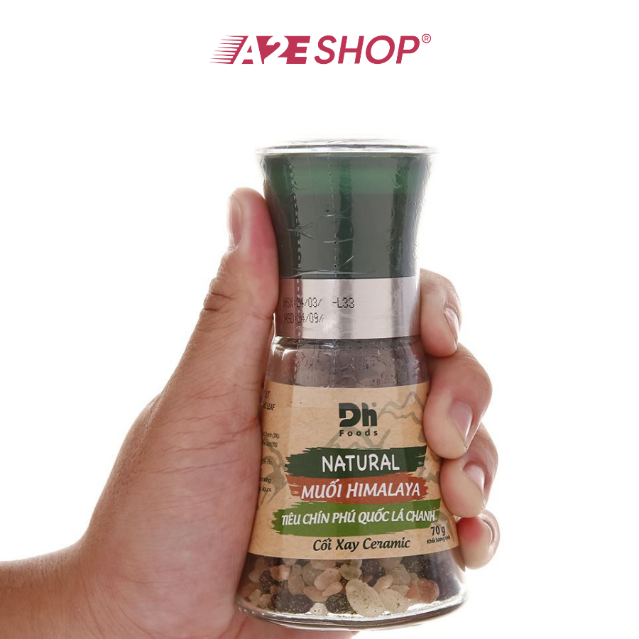 DHFoods Natural Himalayan Salt with Phu Quoc Black Pepper & Lime Leaf – Ceramic Grinder 70g