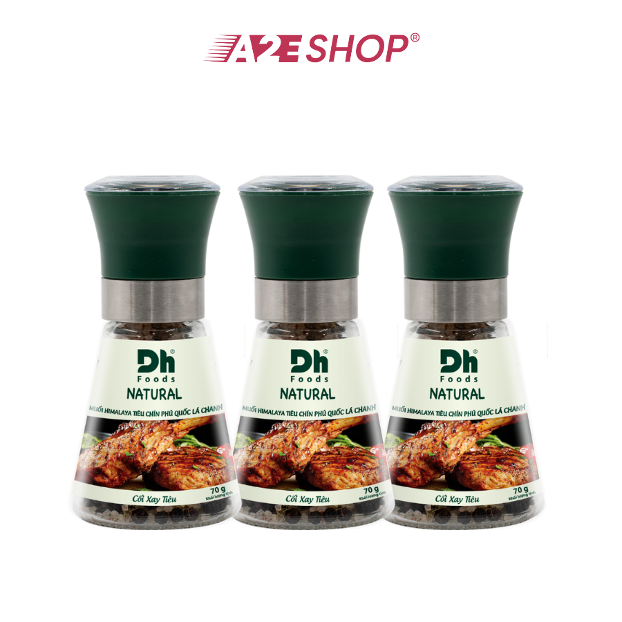 DHFoods Natural Himalayan Salt with Phu Quoc Black Pepper & Lime Leaf – Ceramic Grinder 70g