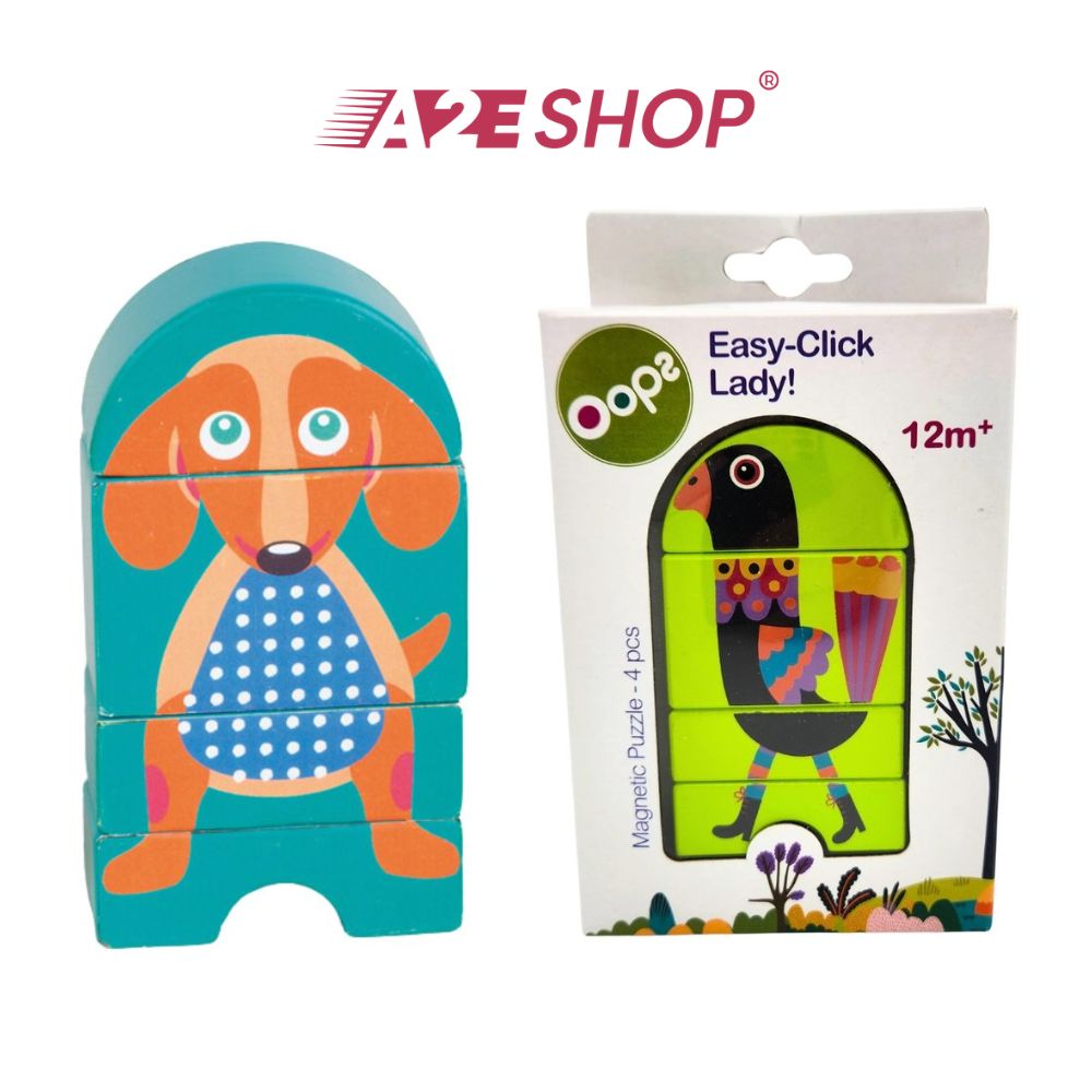 [OOPS] Easy Click 4-piece - Animal Shaped Magnetic Puzzle