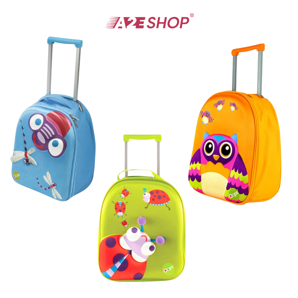 [OOPS] Easy Trolly Suitcase for Children with Colorful Animal Patterns