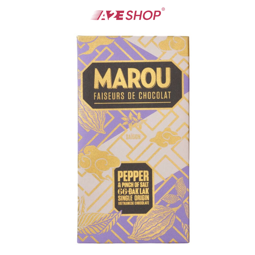 [MAISON MAROU] Pepper & Pinch of Salt 66% Đắc Lắk -  80g Chocolate