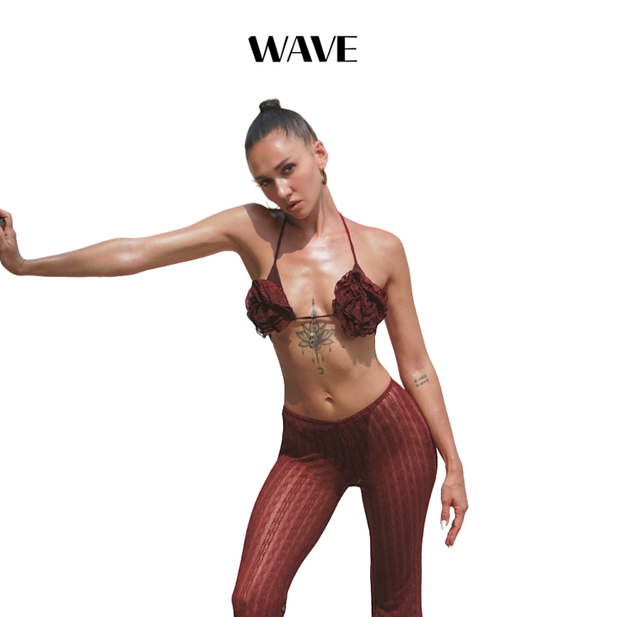 Rosette - Burgundy Knit Beach Pants