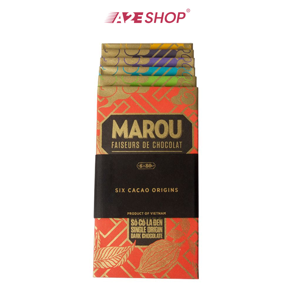 [MAISON MAROU] Single Origin Bars – set of 6x80g Chocolate
