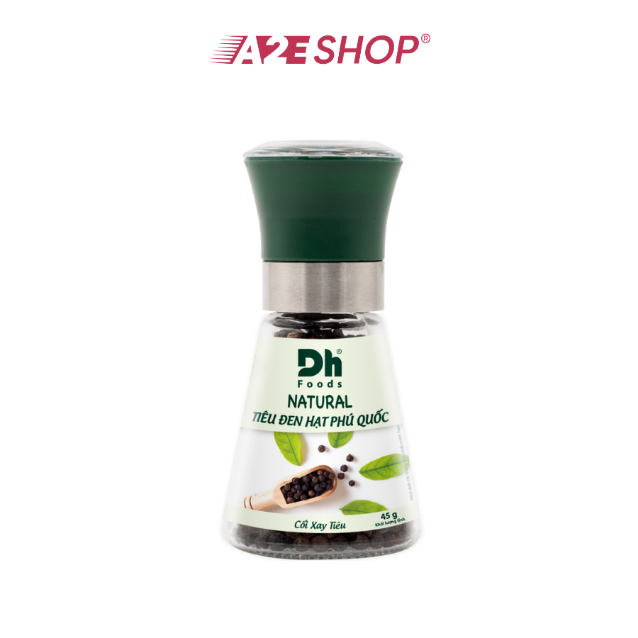 DHFoods Natural Phu Quoc Whole Black Pepper – Ceramic Grinder 45g