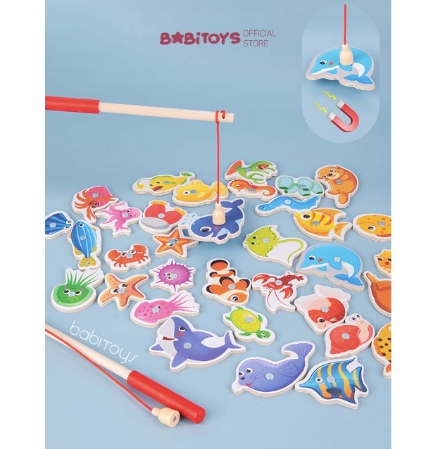 Magnetic Wooden Fishing Toy Set